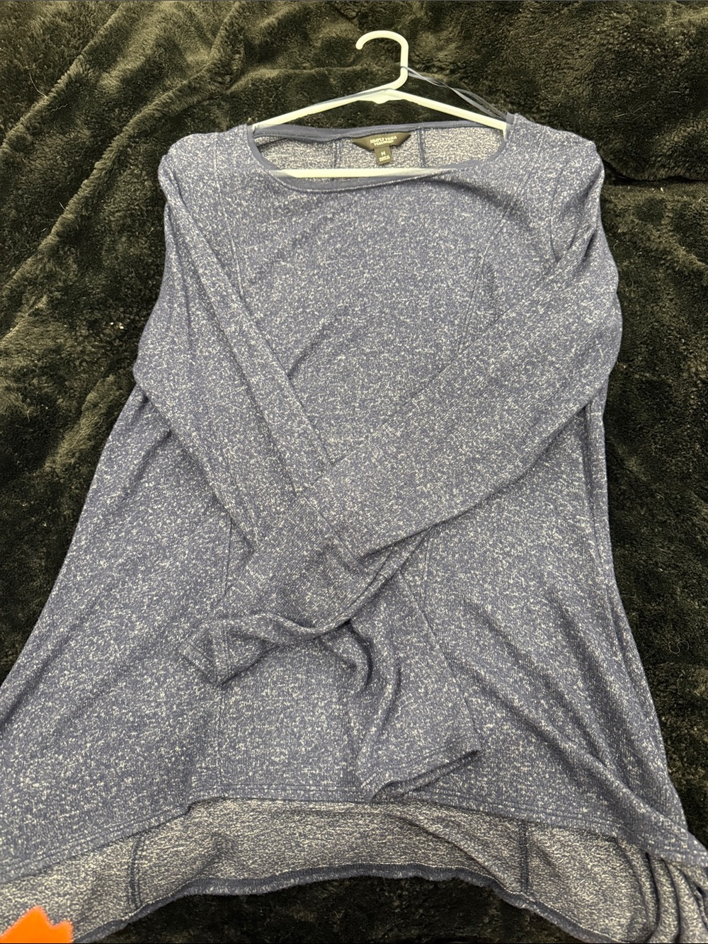 Simply Vera Vera Wang Blue Speckled Long Sleeve Tee